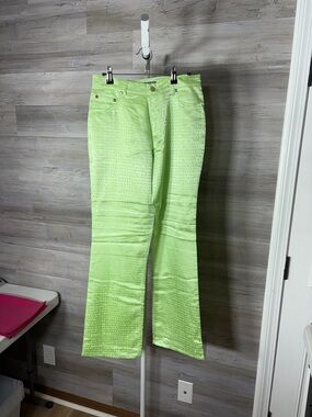 Vibrant Lime Boot Cut Pants — Women's Flare Style 2139